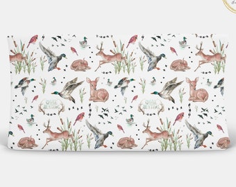 Duck Changing Pad Cover Boy, Deer Changing Pad, Duck Hunting Changing Table Boy, Woodland Nursery, Forest Animals Decor, Deer Nursery Antler