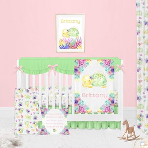 Sea Turtle Crib Bedding Set, Turtle Baby Shower Gift Girl, Turtle Nursery Decor, Ocean Nursery, Under The Sea Nursery, Custom Baby Bedding