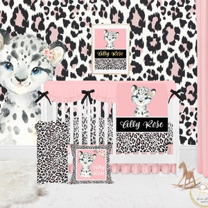 Leopard Crib Bedding Set, Baby Girl Crib Bedding, Leopard Nursery, Pink Nursery Bedding, Cheetah Baby Blanket, Pink And Black Baby Shower