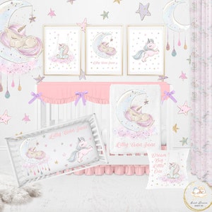 Unicorn crib bedding etsy 2025
