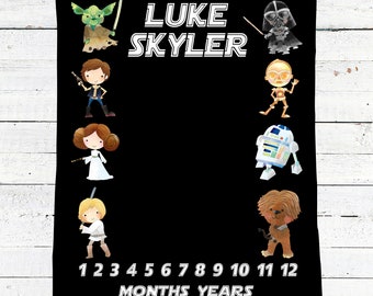 12 Month Set Star Wars Inspired Monthly Baby Onesie Set Star Wars Themed Baby Gift