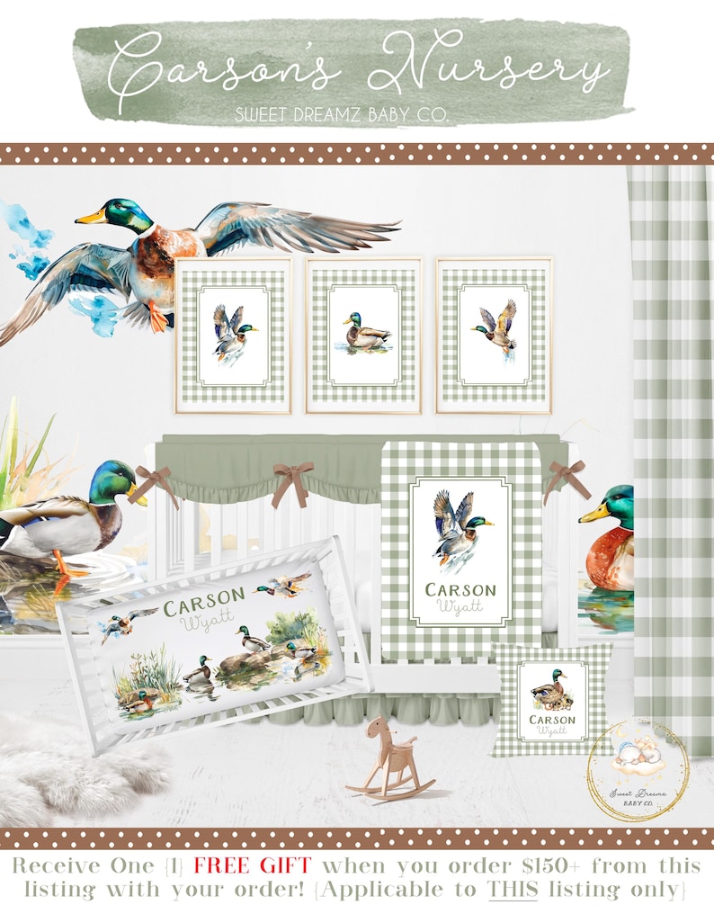 Mallard Duck Crib Bedding Set, Baby Boy Crib Bedding, Duck Hunting ...