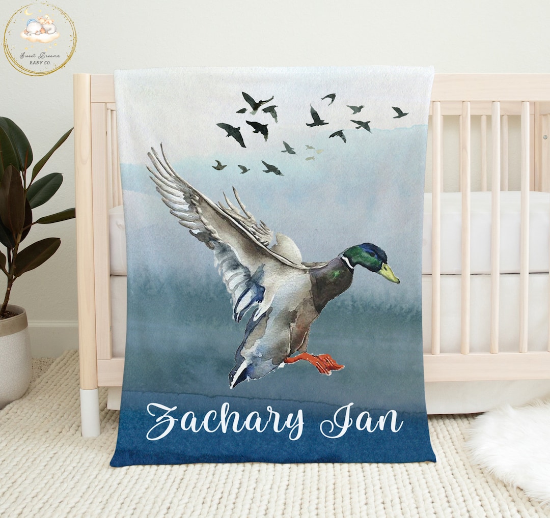 Duck Baby Blanket Boy, Navy Baby Blanket Boy, Woodland Baby Bedding