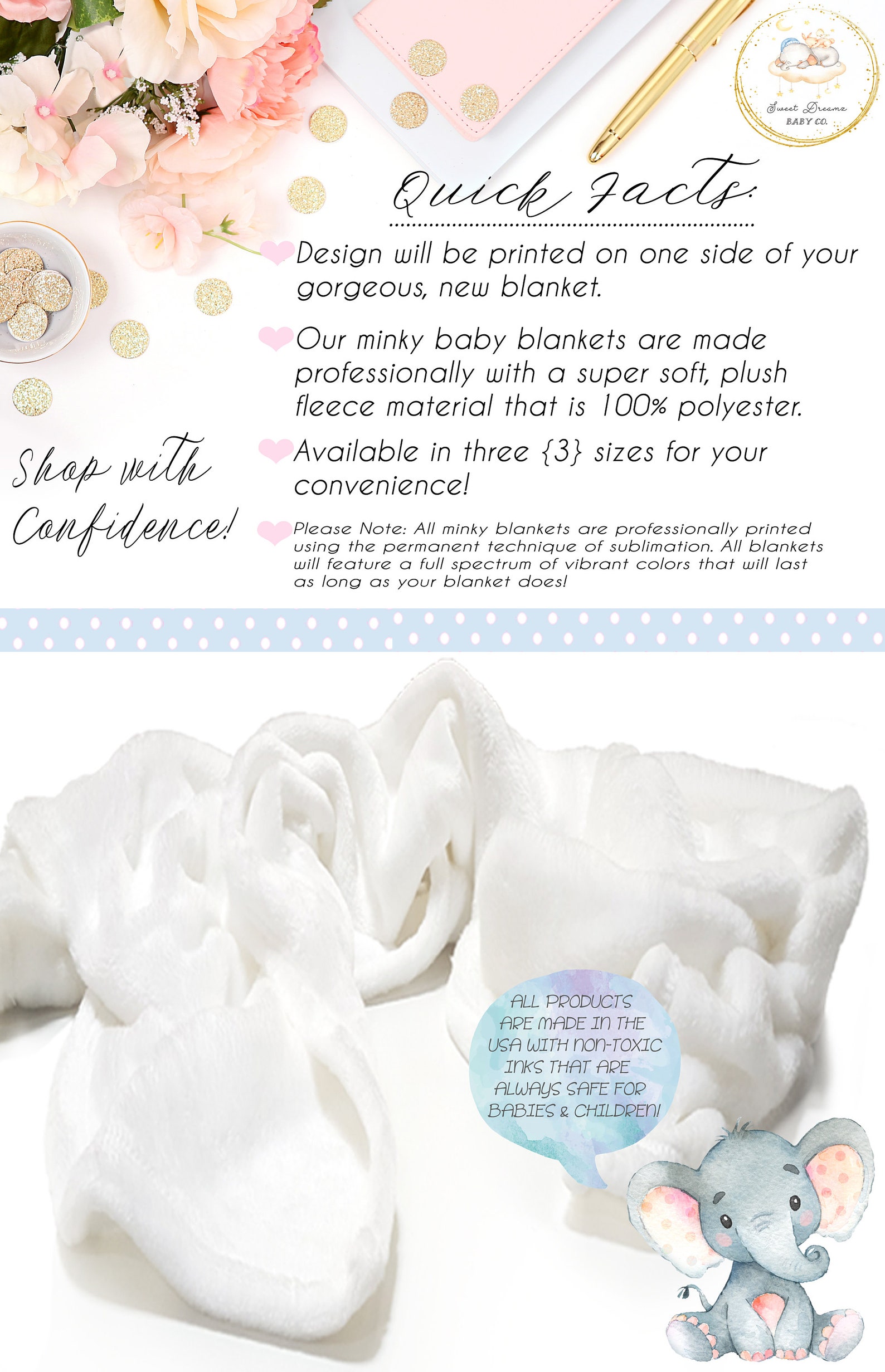 Premier Noah's Blanket With Hand Embroidery - White/Pink main image 1