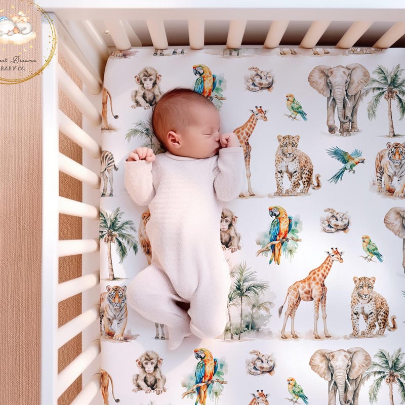 Dreamy Animals - Baby Crib Sheet