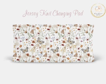 Wildflower Changing Pad, Floral Changing Table Cover, Wildflower Nursery, Floral Nursery Decor, Boho Floral Nursery, Newborn Changing Pad