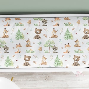 Changing Pad Cover Boy, Woodland Baby Shower Gift Newborn Boy, Woodland Changing Table Boy, Woodland Nursery, Woodland Animals Nursery Boy
