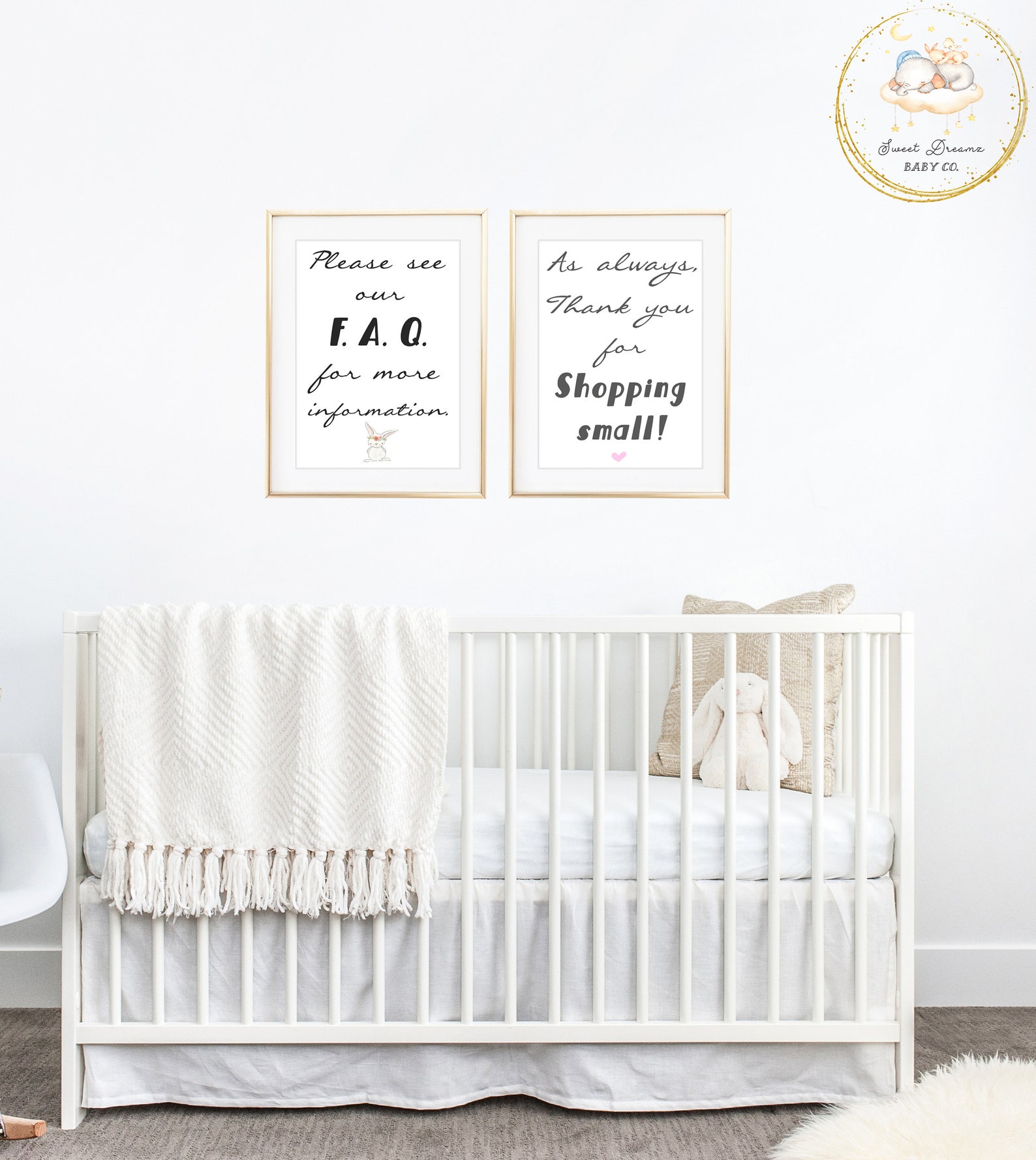 Premier Noah's Blanket With Hand Embroidery - White/Pink