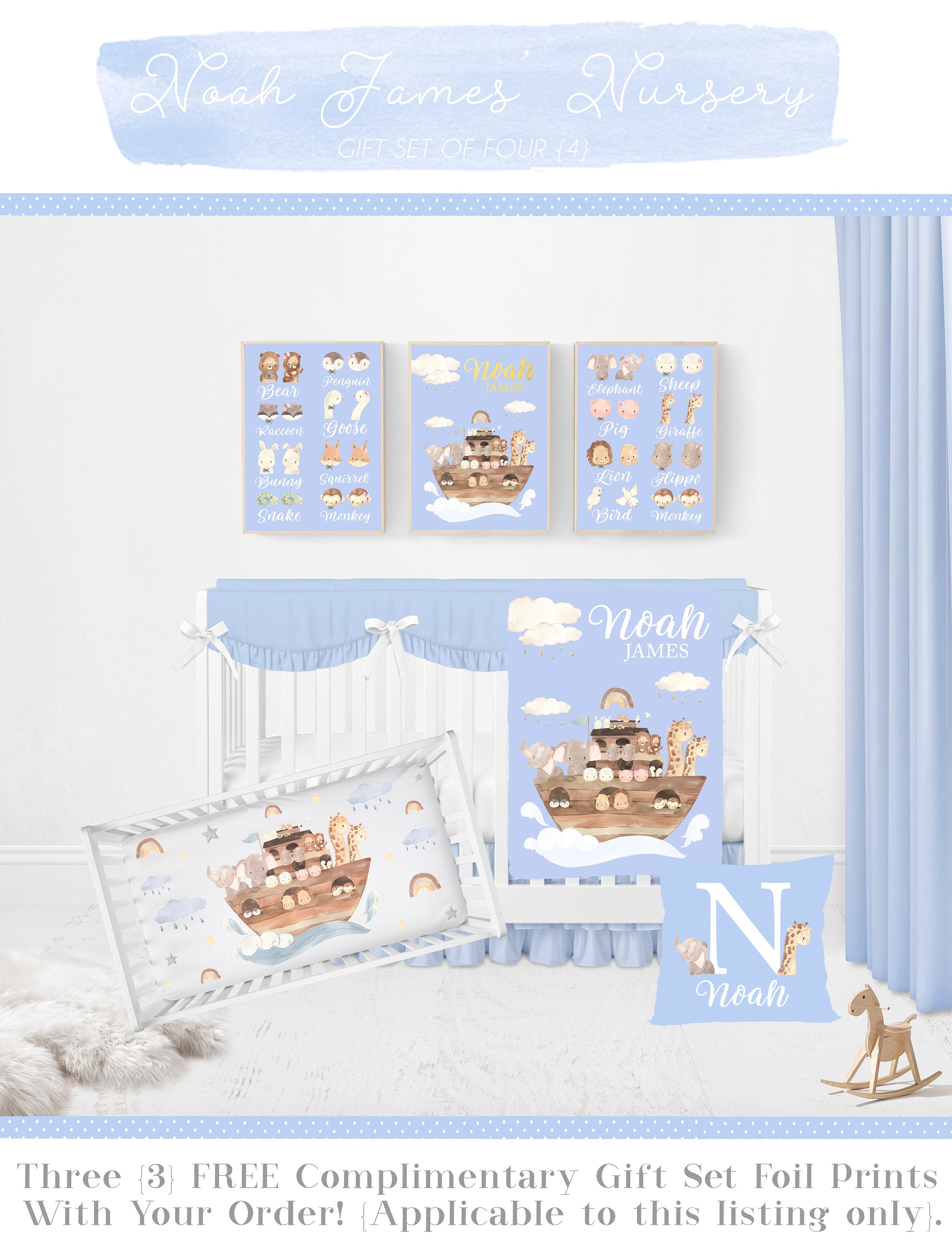 Noah's Ark Baby Bedding Boy Boho Fitted Crib Sheet Boy Etsy