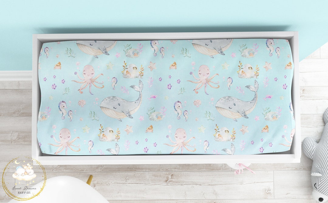 Changing Pad Cover Girl Under the Sea Changing Table Sea Etsy