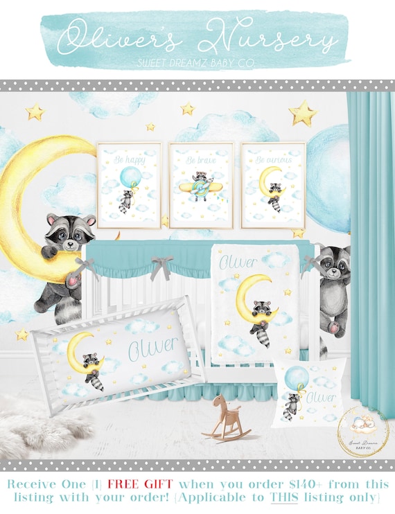 Raccoon crib bedding deals