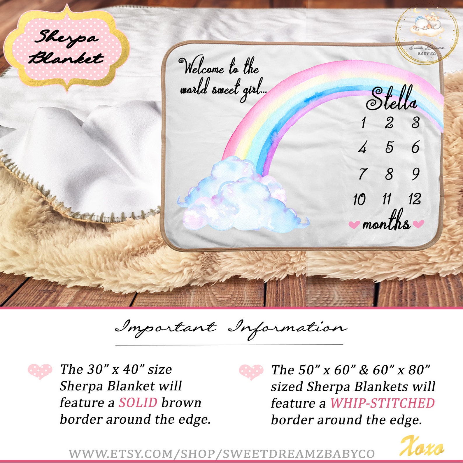 Rainbow Baby Blanket Monthly Milestone Blanket Rainbow Crib Etsy