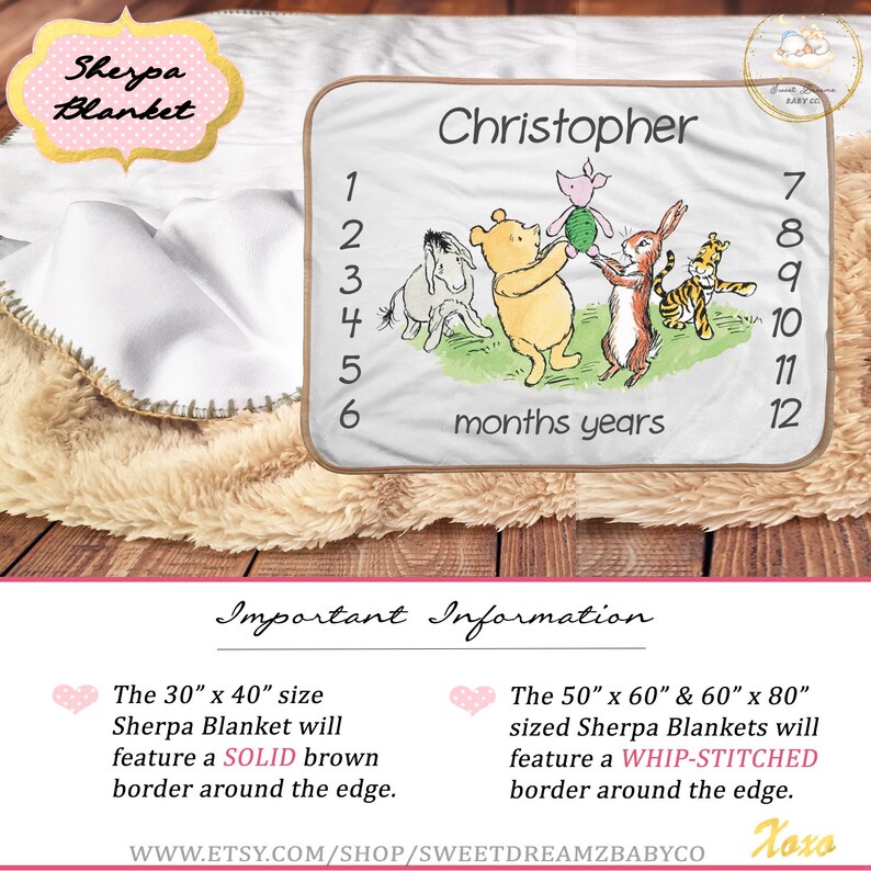 Winnie The Pooh Milestone Blanket Boy / Winnie The Pooh Baby Etsy