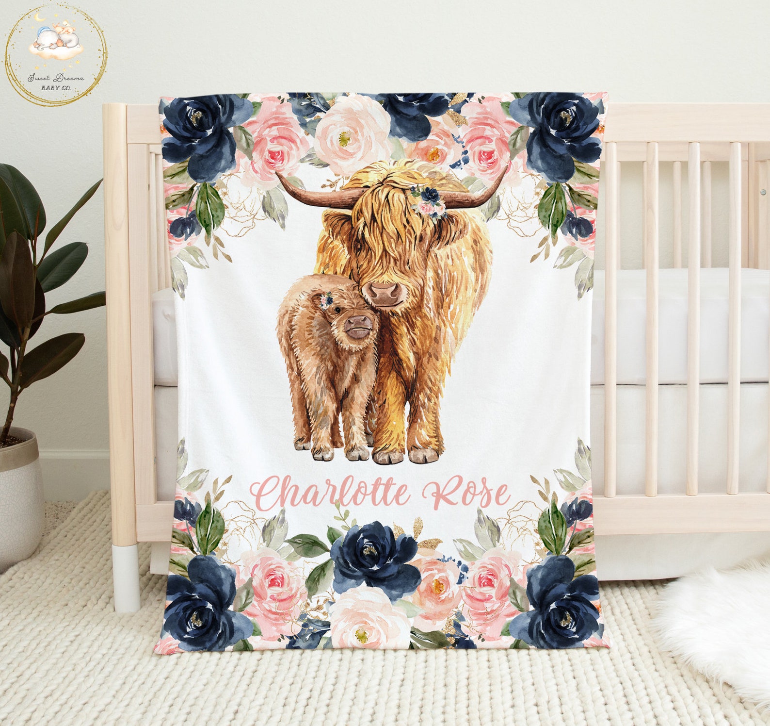 Highland Cow Crib Bedding Baby Girl Crib Bedding Set Farm Etsy Australia