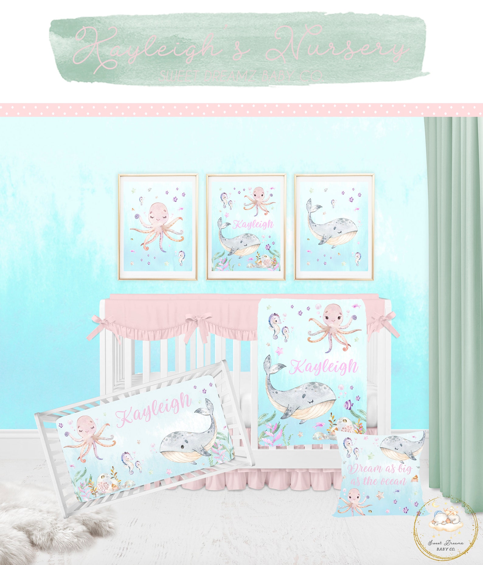 Under the Sea Nursery Prints, Set of 3 Prints, Ocean Nursery Decor ...