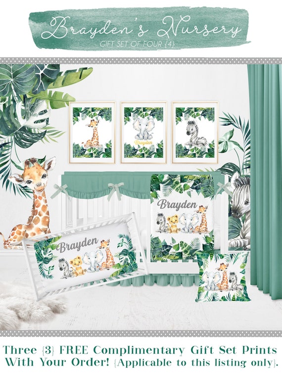 Safari Crib Bedding Set Safari Nursery Safari Crib Sheet Etsy