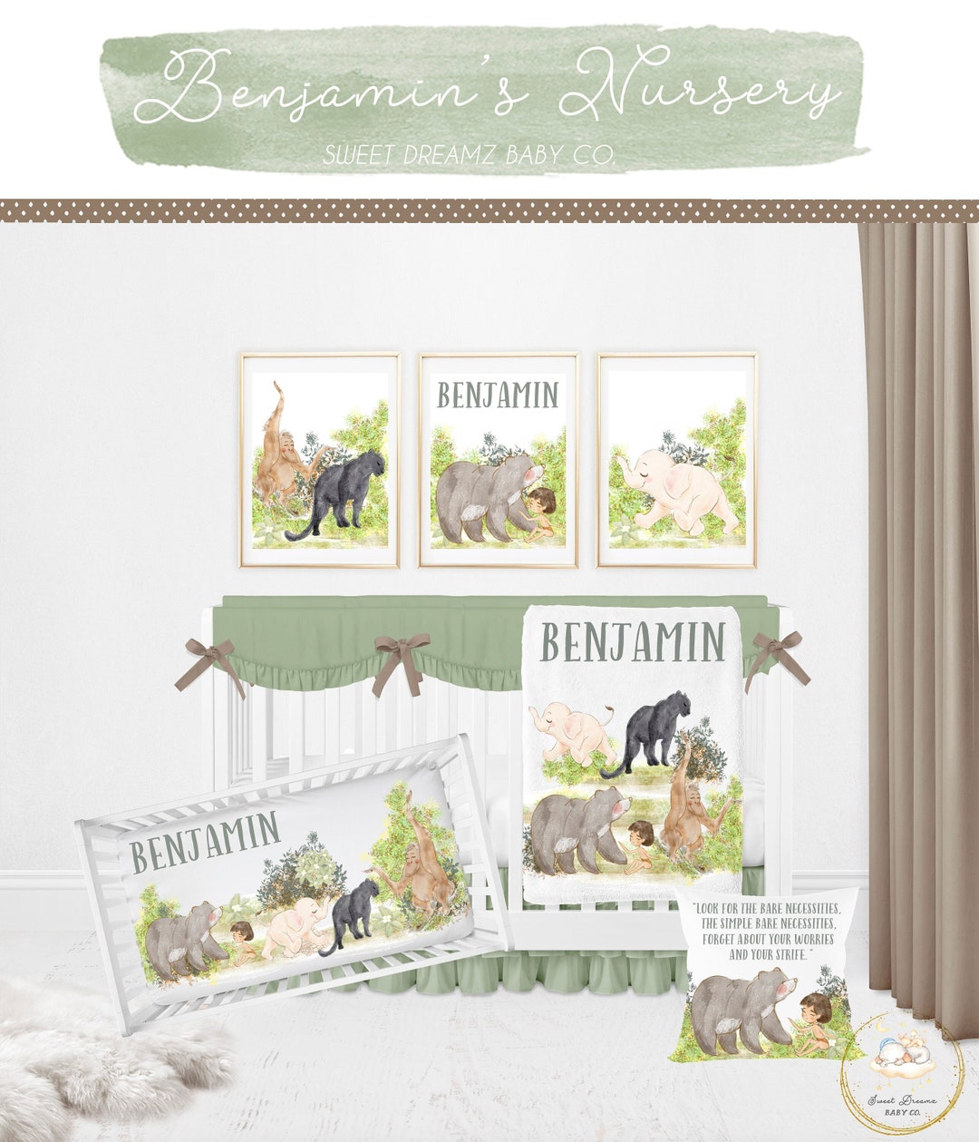 Jungle Crib Bedding Set, Safari Nursery, Safari Crib Bedding Set Boy
