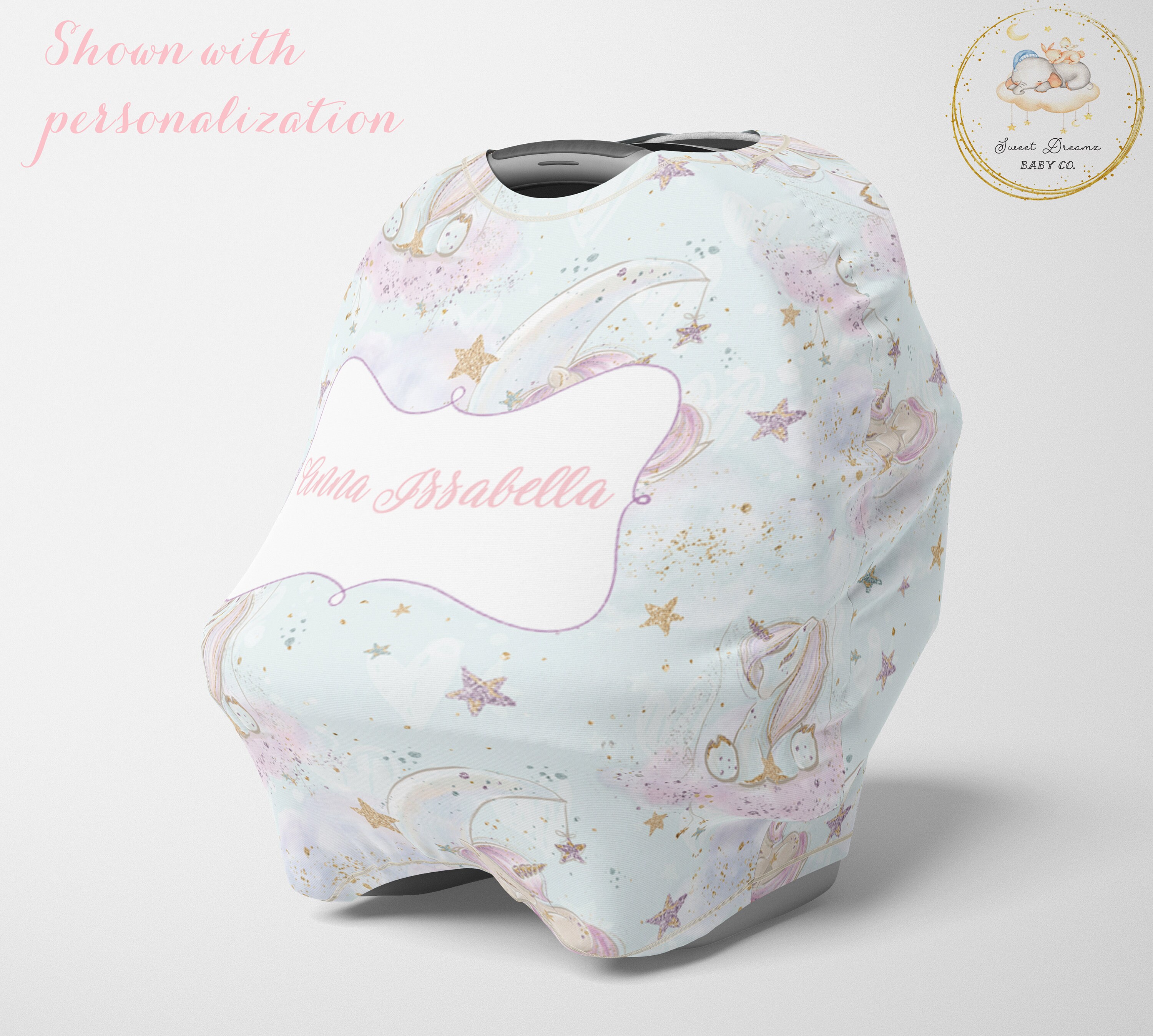 Soft Breathable Car Seat Covers Watercolor Art Gentle Blue Butterfly Nursing Cover Breastfeeding Cover Stretchy Carseat Canopy Perfect for Boys Girls Infant Suitable for Shopping Cart/High Chair/St 