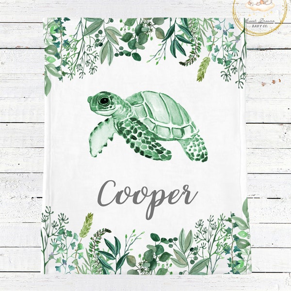 Manta de bebé de tortuga para niño, ropa de cama de bebé de tortuga para niño, manta de bebé personalizada para niño, decoración de guardería de tortuga para niño, regalos de bebé de tortuga para envolver a recién nacidos