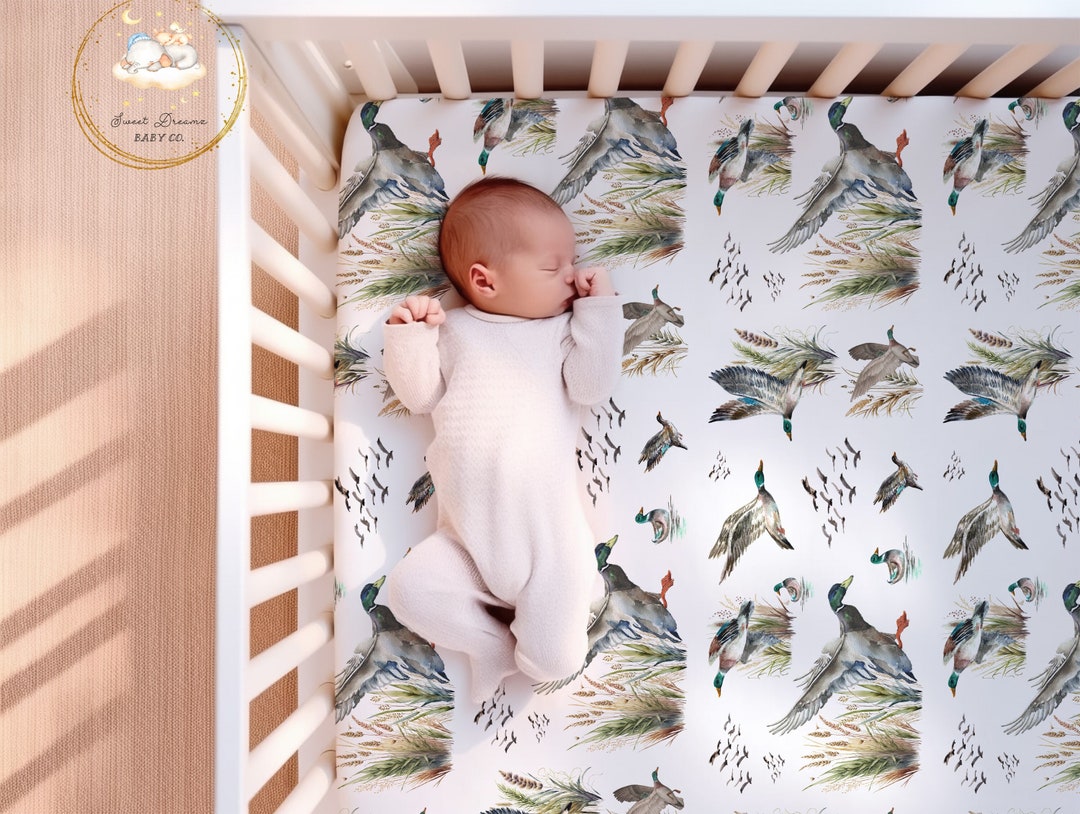 Mallard Duck Crib Sheet, Hunting Nursery, Duck Nursery, Hunting Crib Sheet, Custom Crib Bedding