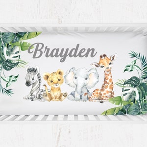 Safari Crib Sheet, Safari Nursery, Safari Animal Baby Bedding, Custom Crib Sheet, Safari Crib Bedding Boy, Crib Sheets Boy, Baby Boy Bedding