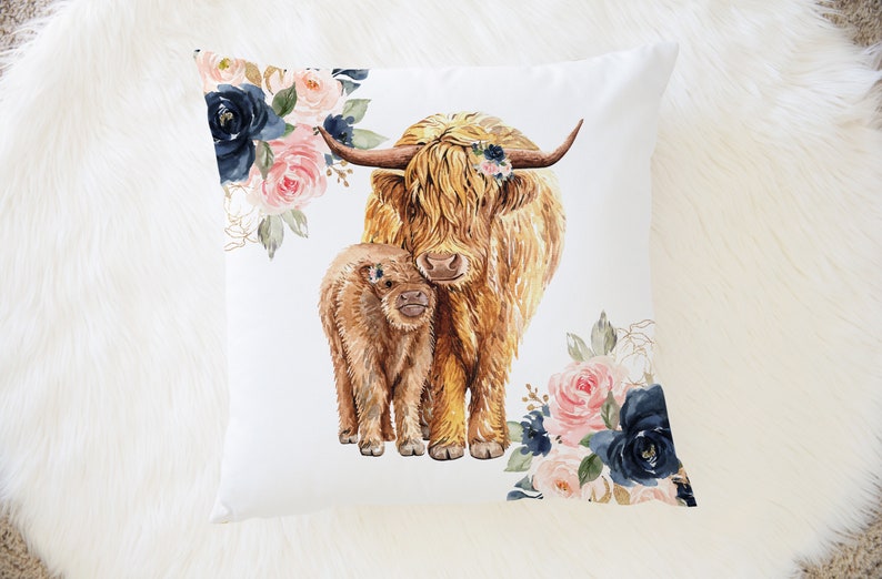Highland Cow Crib Bedding Baby Girl Crib Bedding Set Farm Etsy
