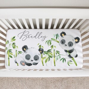 Panda Crib Bedding Set, Baby Boy Crib Bedding Set, Panda Nursery ...