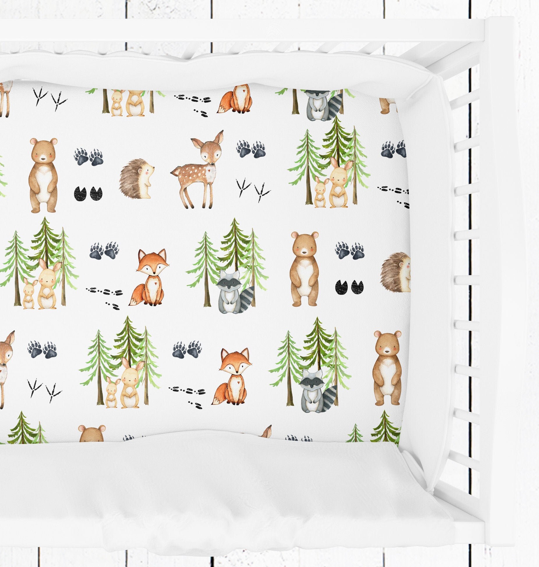 Woodland Baby Bedding Boy Fitted Crib Sheet Boy Woodland Etsy