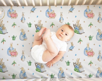 Peter Rabbit Crib Sheet Peter Rabbit Baby Shower Gift Boy Rabbit Nursery Custom Crib Bedding Personalized Crib Sheet Boy Bunny Bedding Etsy