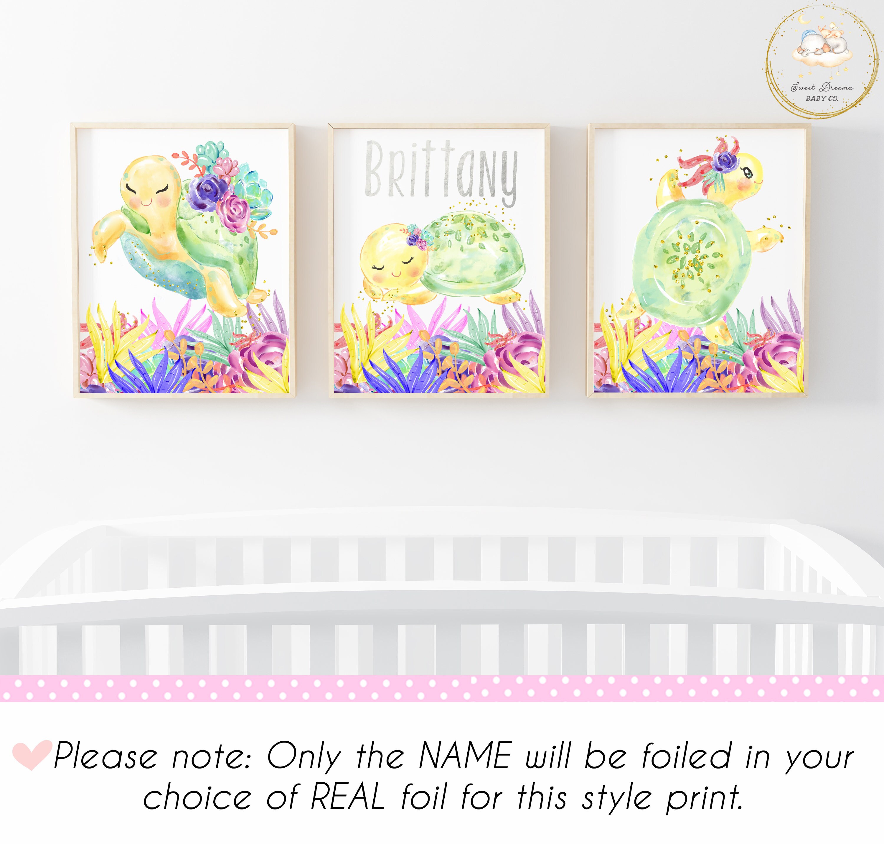Sea Turtle Crib Bedding Set Turtle Baby Shower Gift Girl Sea Etsy