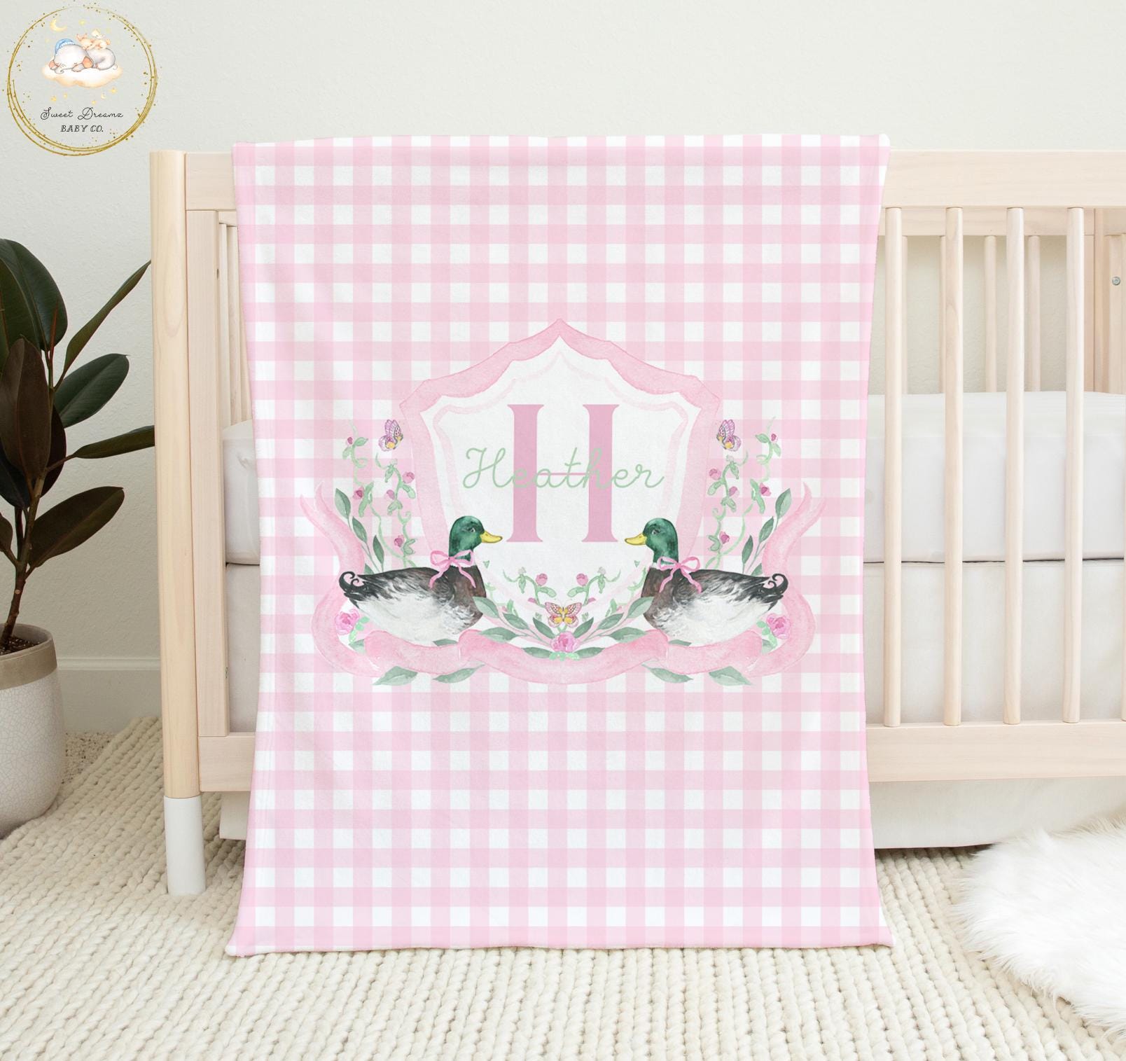 Baby Girl Crib Bedding Set, Mallard Duck Crib Bedding Set, Baby Girl ...
