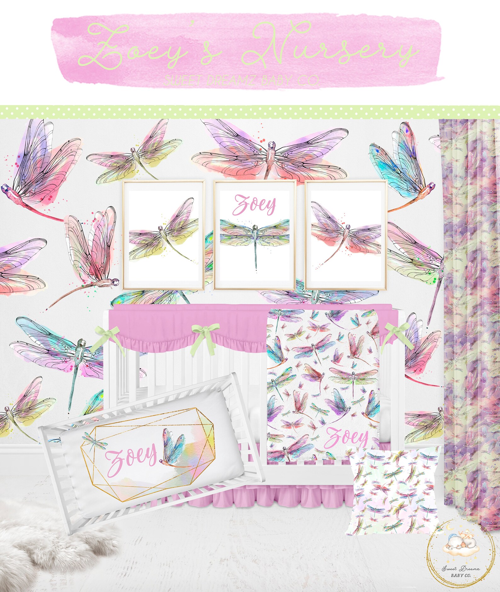 Personalized Baby Blanket Girl, Dragonfly Baby Blanket Girl, Dragonfly