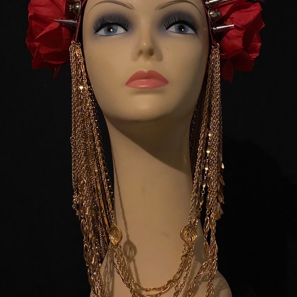 Crimson Goddess Floral Crown