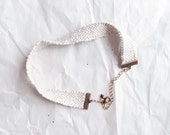 Handwoven Choker // Pale Pink and White // Small