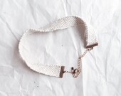 Handwoven Choker // Pale Pink and White // Small