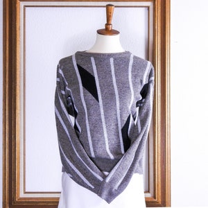 Vintage Knit Sweater Geometric Pattern image 1