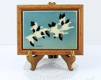 Vintage Geese Tile Art / Flying Geese Trivet