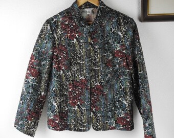 Women&#39;s Embroidered Floral Bomber Jacket