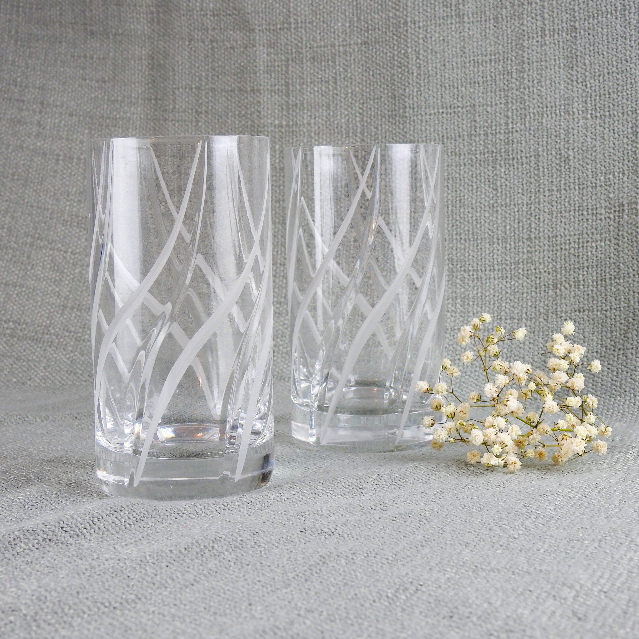 Vintage Crystal Collins Drinking Glasses