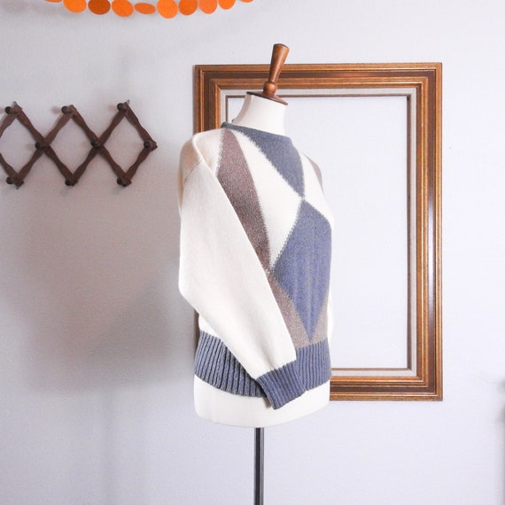 Vintage Geometric Long Sleeve Sweater / 1980's Vi… - image 3