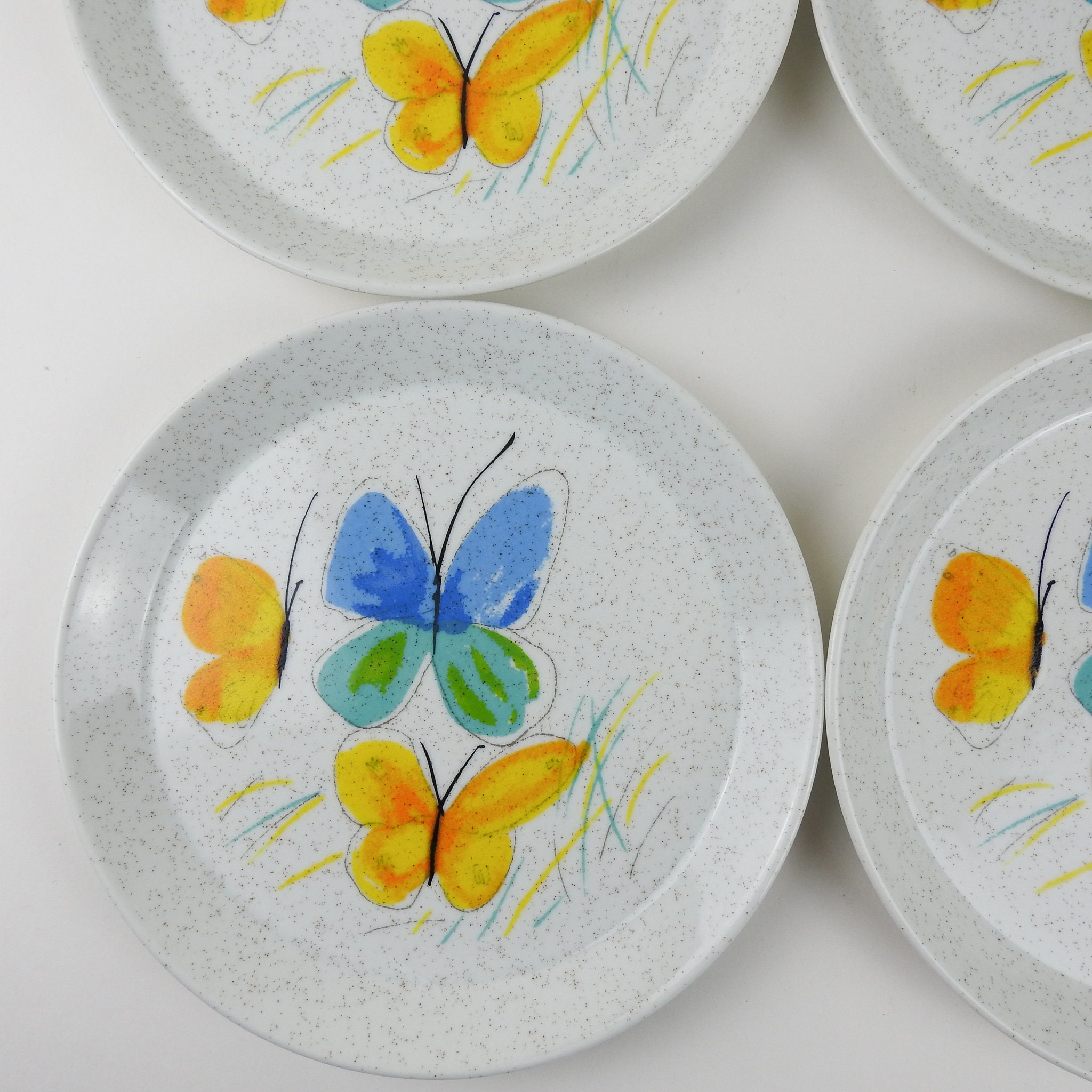 Retro Butterfly Plates / Vintage Mikasa Salad Plates Etsy