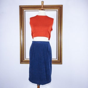 Vintage Purple Pencil Skirt / 1980's Women's Dress Skirt image 2