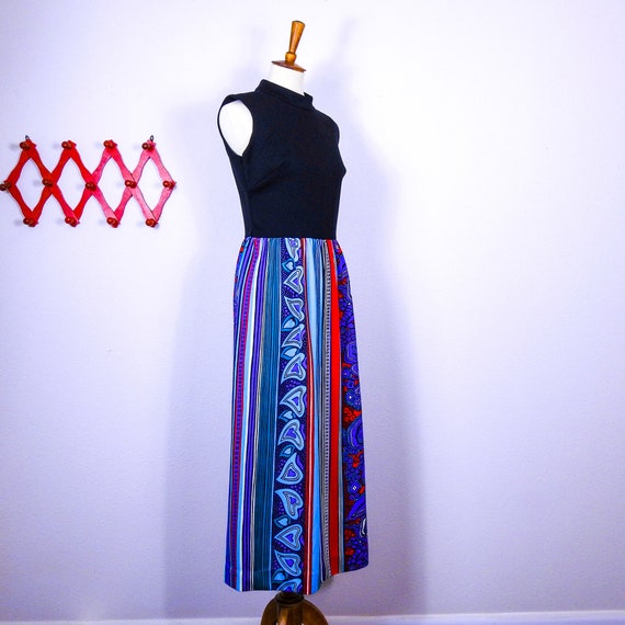 1960's Groovy Print Maxi Dress / Vintage 60's Hip… - image 3