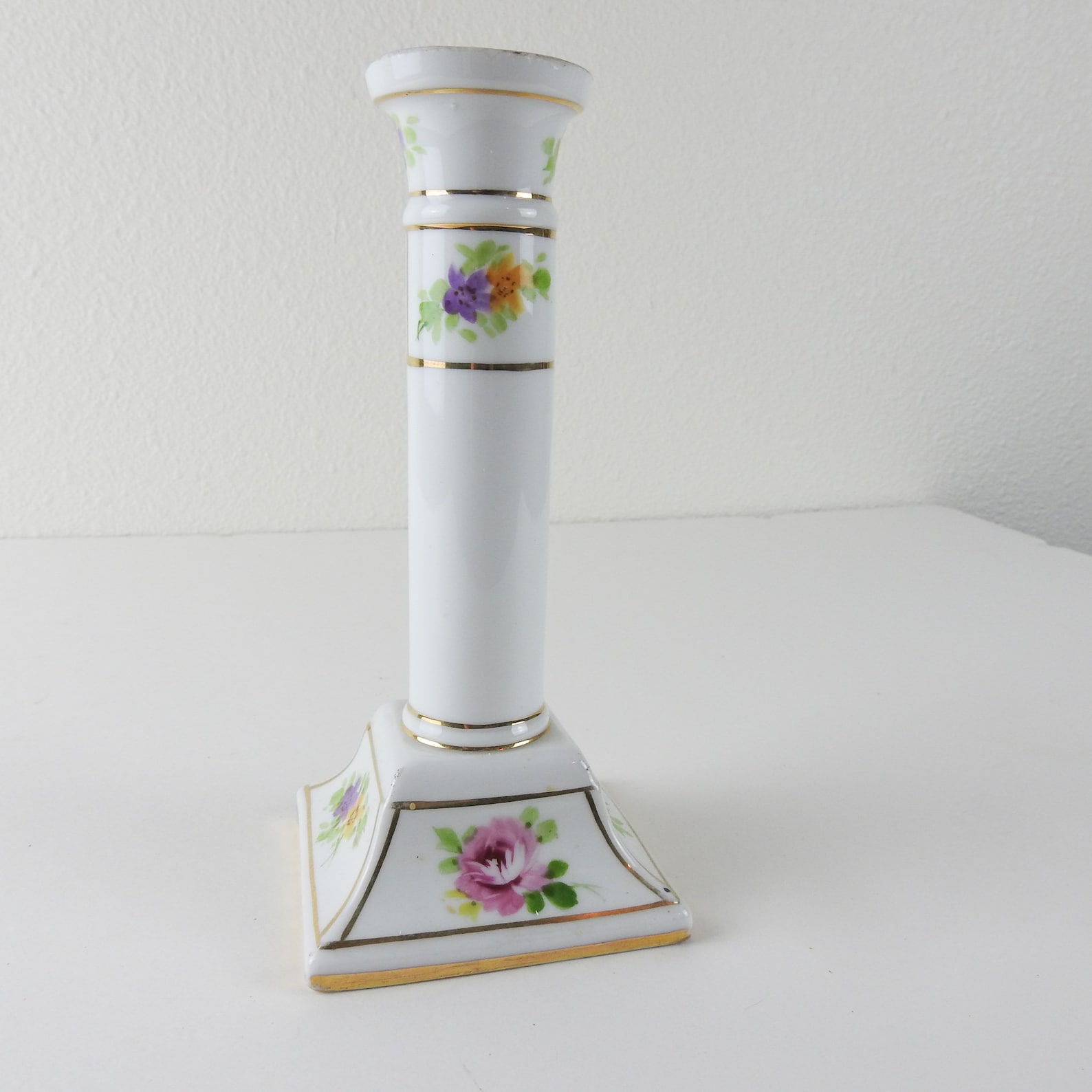 White Porcelain Candle Holder / Vintage Japanese Ceramic Etsy