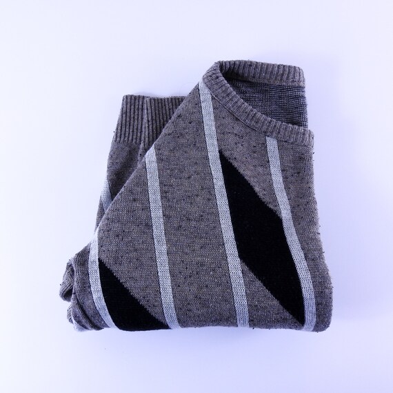 Vintage Knit Sweater Geometric Pattern - image 10