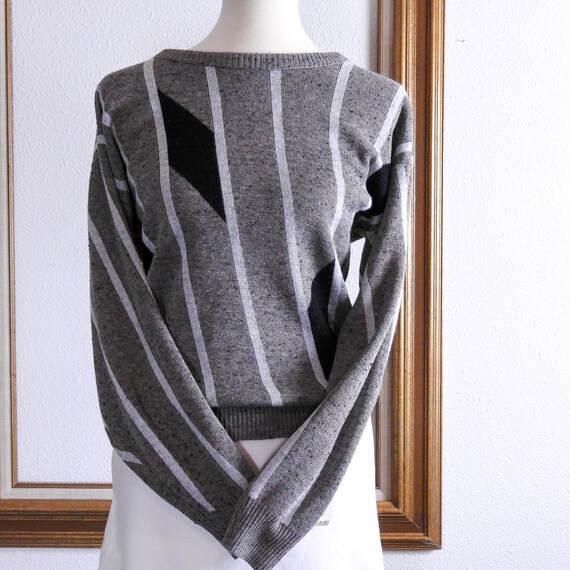 Vintage Knit Sweater Geometric Pattern - image 6