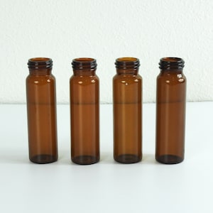 Amber Glass Vials / Amber Glass Propagation Bottles / Set of 4 FOUR image 1