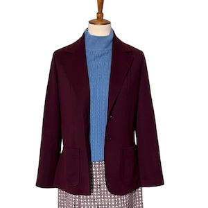 Dark Cherry Red Vintage Blazer / Fire Islander Vintage Workwear Size 10