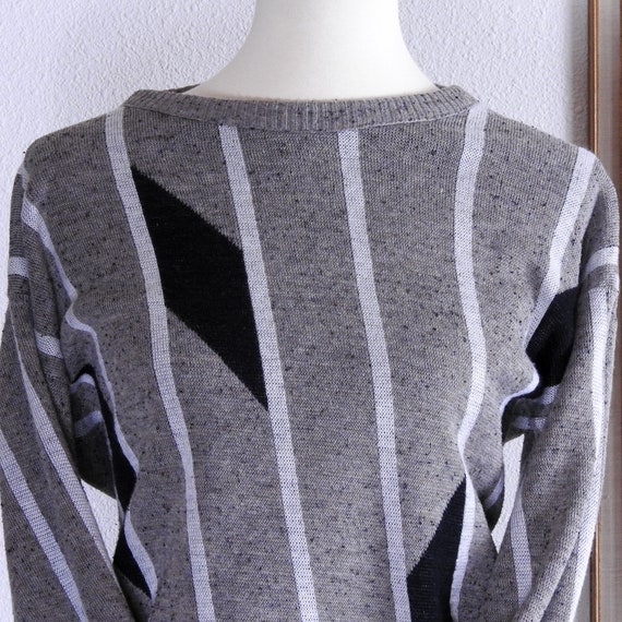 Vintage Knit Sweater Geometric Pattern - image 2