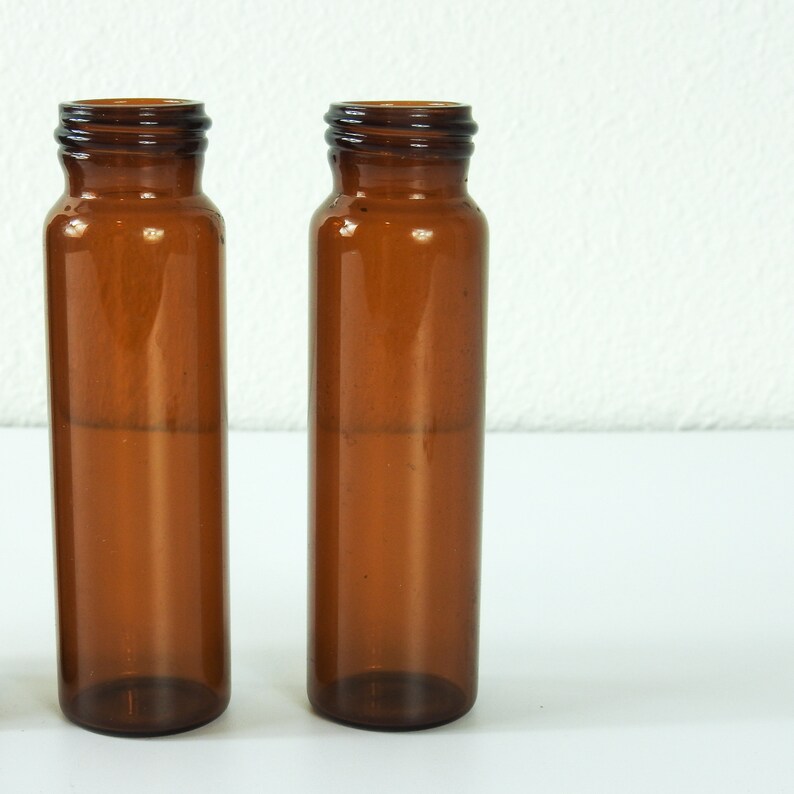 Amber Glass Vials / Amber Glass Propagation Bottles / Set of 4 FOUR image 6